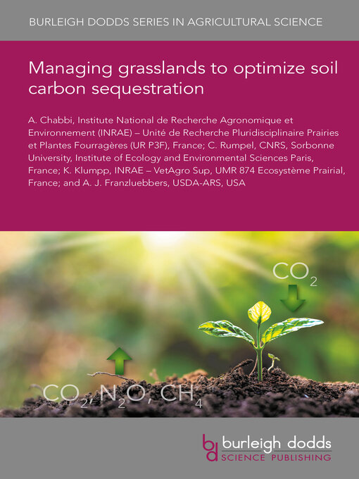 Title details for Managing grasslands to optimize soil carbon sequestration by Abad Chabbi - Available